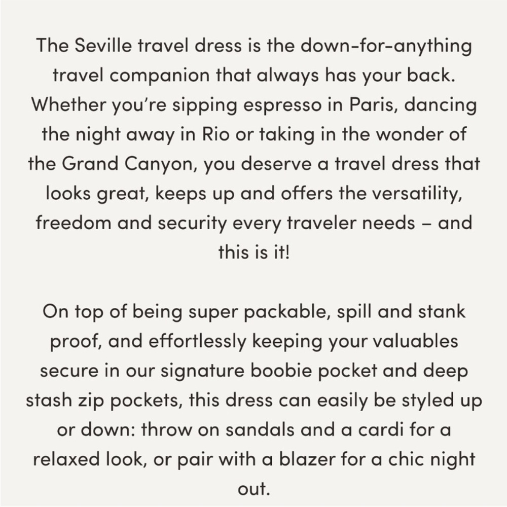 Wayre Seville Travel Dress Dark Gray Small Zippered Pockets Lightweight Airport - Picture 6 of 12